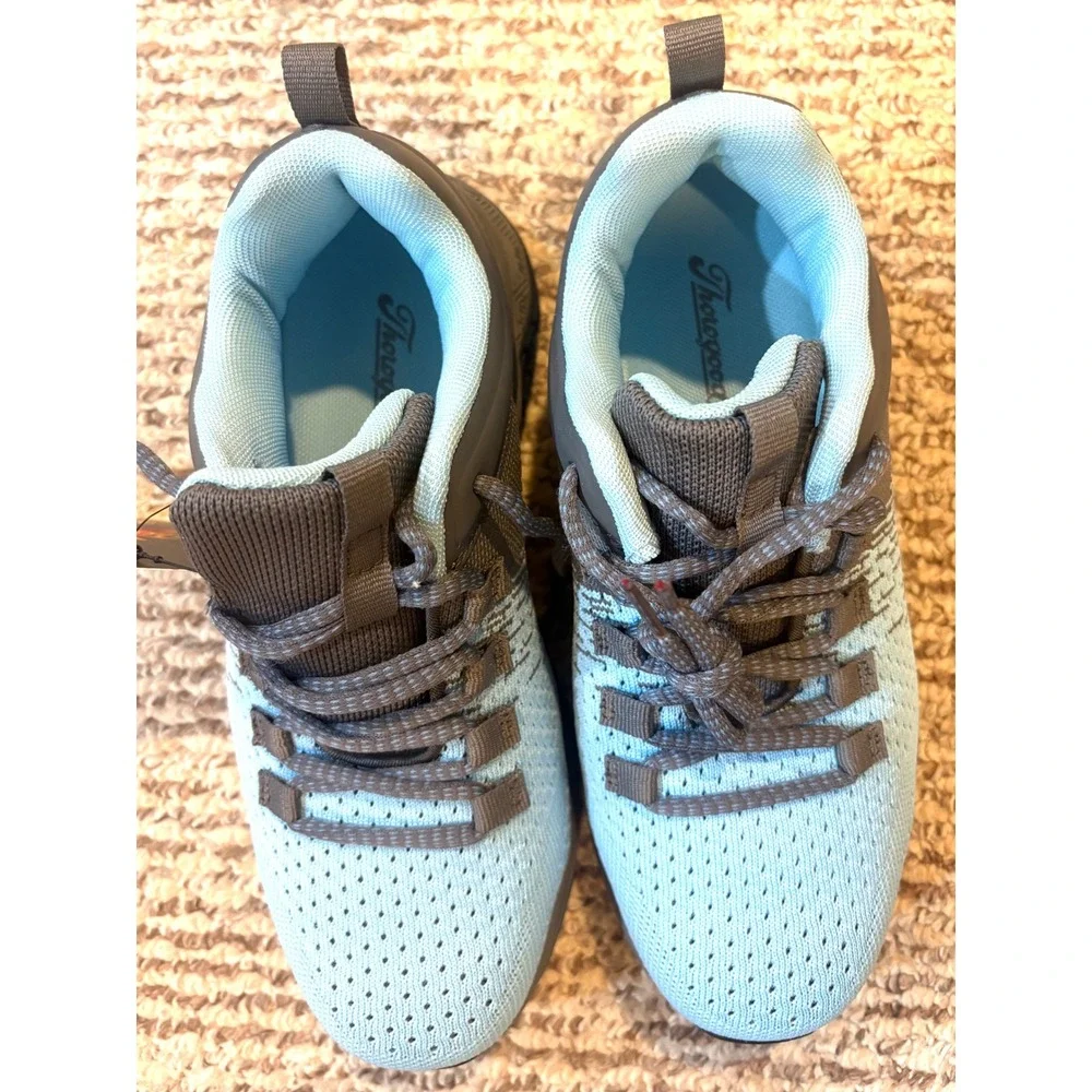Thorogood Job-Fitted Womens Safety Toe Work Shoes Blue Gray Knit Sneakers NWT
